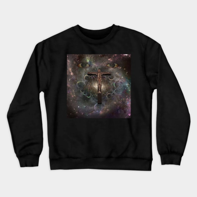 Crucified cyborg Crewneck Sweatshirt by rolffimages